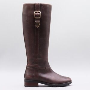 Coach Easton Women's Size 5B US Brown Leather Knee High Riding Boots Side Zip